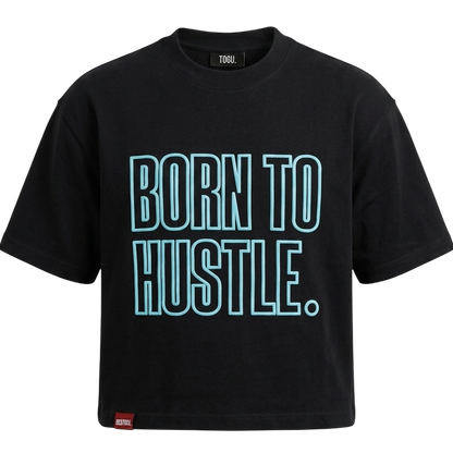 born to hustle baby blue t-shirt