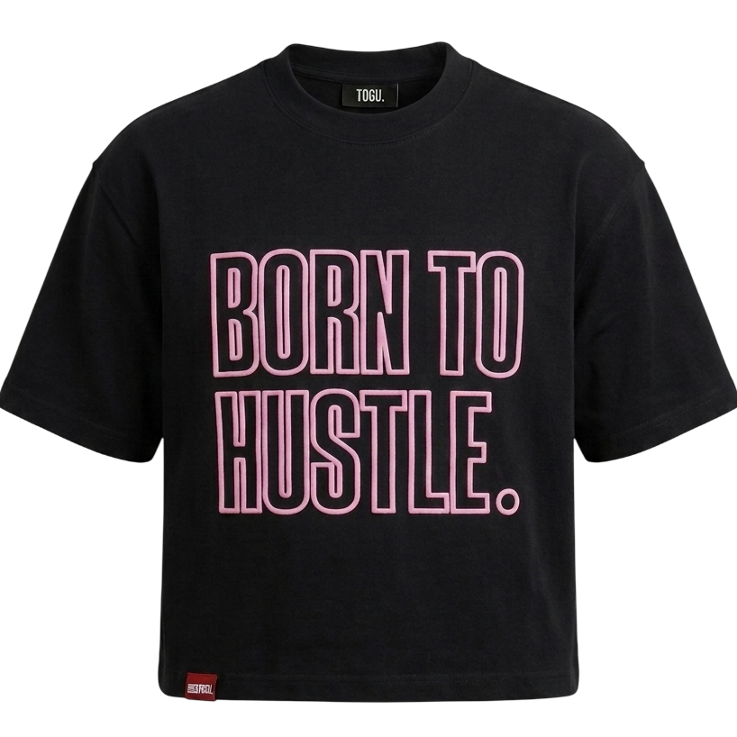born to hustle pink t-shirt