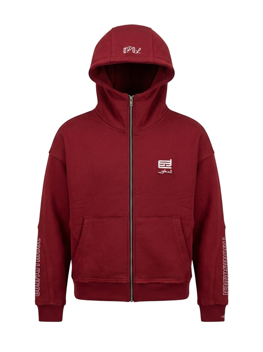 essential red zipup