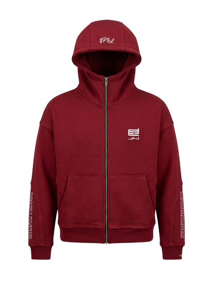 essential red zipup