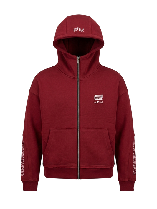 essential red zipup