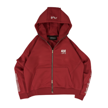 essential red zipup