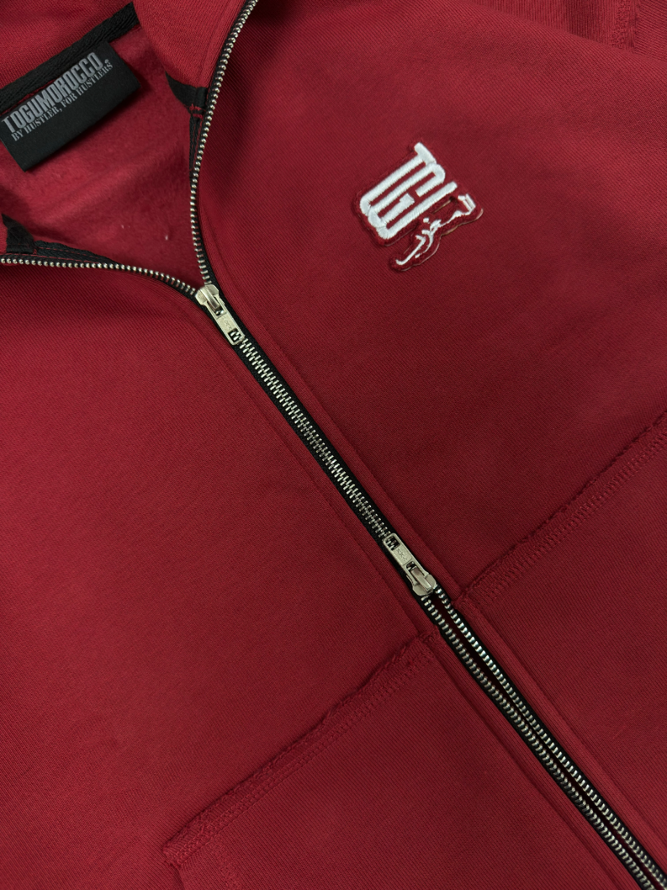 essential red zipup