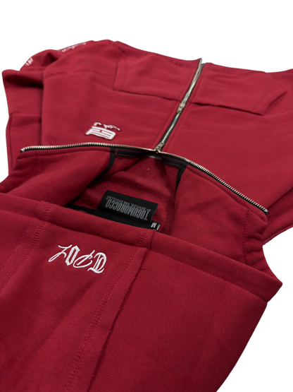 essential red zipup