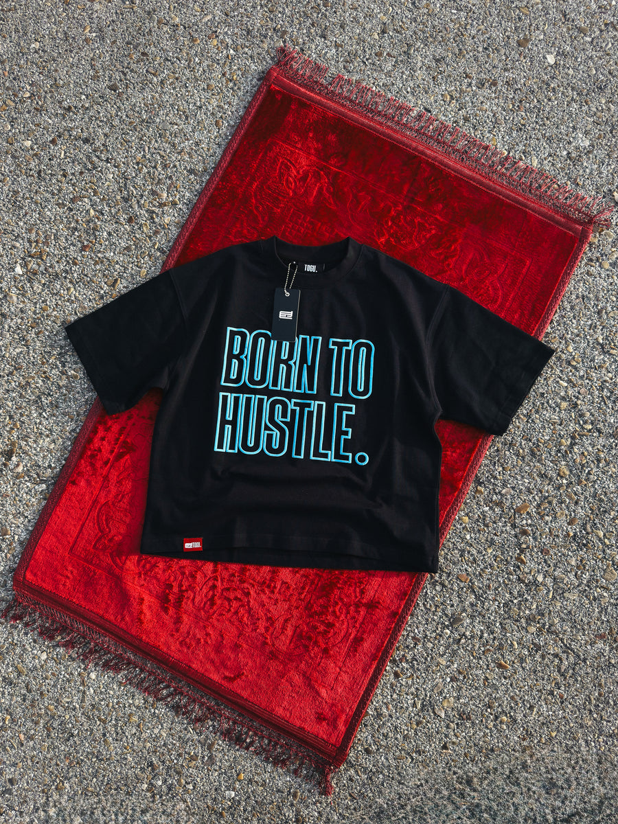 BORN TO HUSTLE BABY BLUE TEE