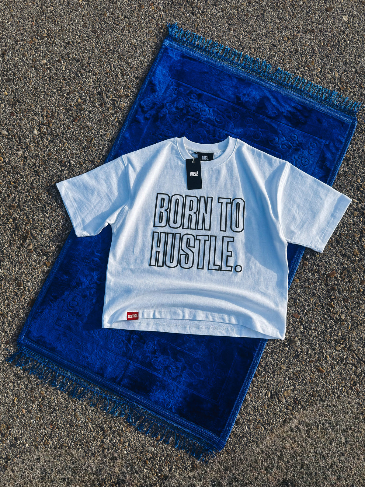 BORN TO HUSTLE WHITE TEE